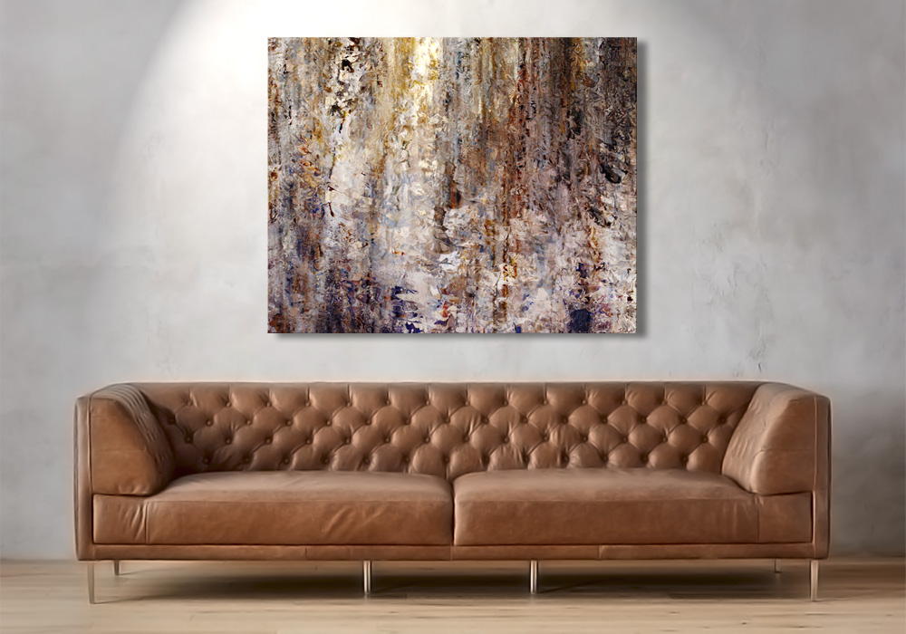 Large Abstract Art Triptych Canvas Painting